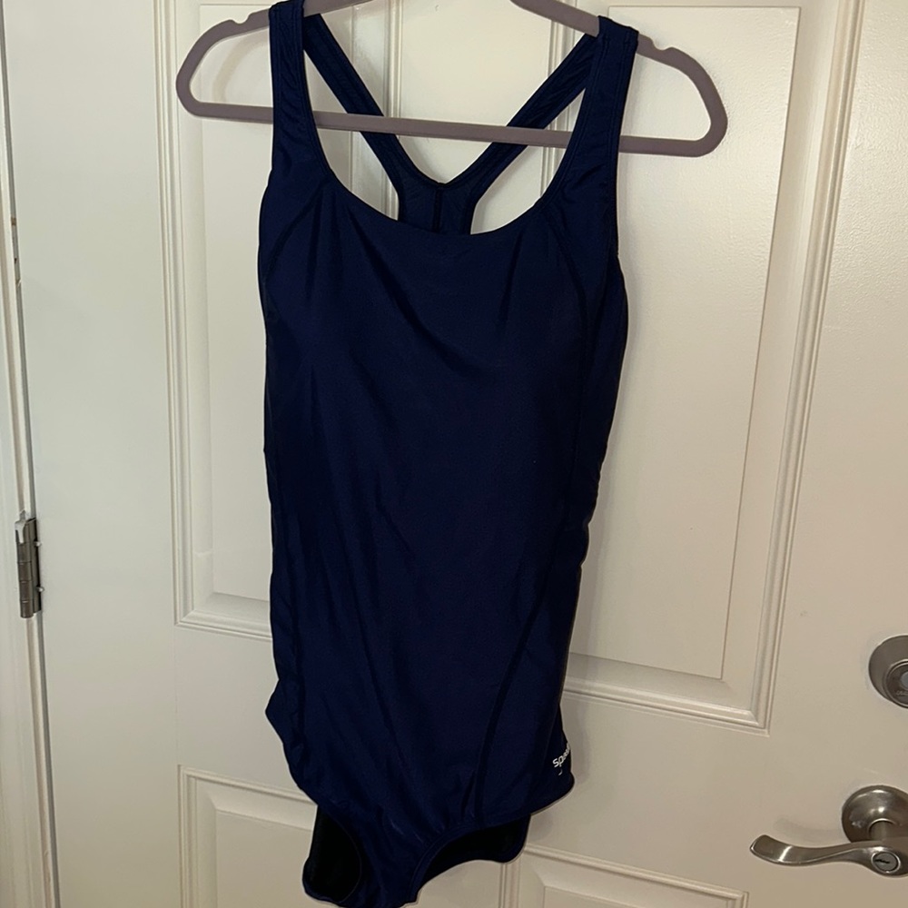 Women's Conservative Chlorine Resistant Ultraback Blue One Piece Swimsuit